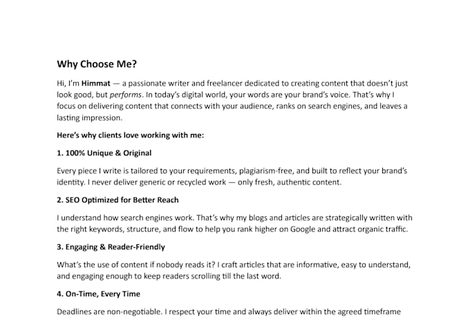 write high quality engaging content
